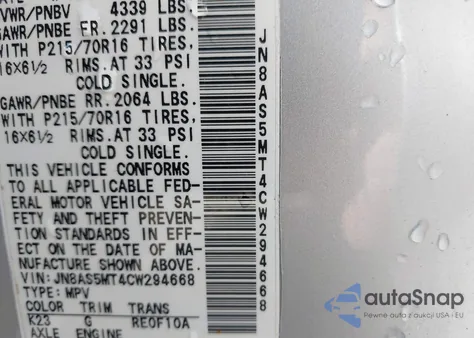 2012 Nissan Rogue S из США, поврежденный, VIN JN8AS5MT4CW294668